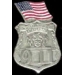 NYPD 911 POLICE USA FLAG BADGE NEW YORK CITY POLICE DEPARTMENT MINI BADGE PIN